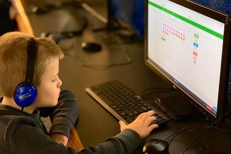 Boy on a computer